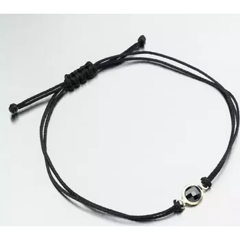 Náramek Náramek žluté zlato 585 šňůrkový s přívěskem LT14-014-ZL-Black délka 20 cm