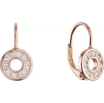 Náušnice Pozlacené stříbrné náušnice kroužek ananas 11719.1 rose gold