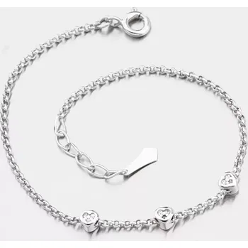 Oblečení a móda Dámský náramek bílé zlato 585 zirkon DZF5740-B-ZIR délka 16 cm