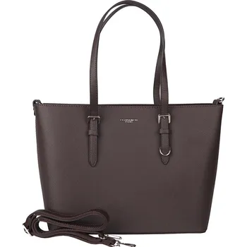 Kabelka Velká pevná kabelka na rameno FLORA&CO F9126 tmavěhnědá