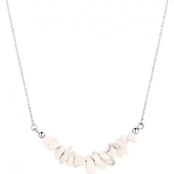 Oblečení a móda Náhrdelník s kamenem bílý howlit 42037.1 ocel