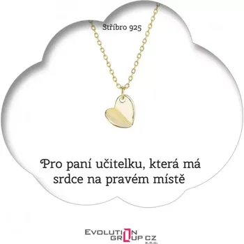 Náhrdelník Evolution Group Pro paní učitelku, která má srdce na pravém místě - OB53