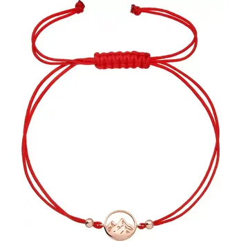 Náramek Kabbalah pozlacený rose gold náramek hory 13090.1 červený