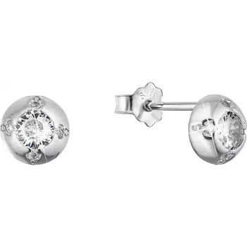 Oblečení a móda Stříbrné náušnice pecky se zirkony 11520.1 crystal