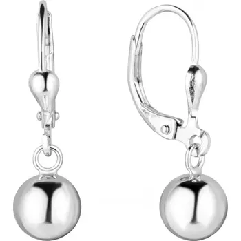 Oblečení a móda Stříbrné náušnice visací s houpající se kuličkou 61061
