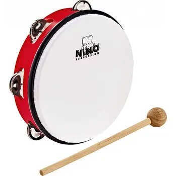 Tamburína NINO 51R Tambourine With Head 8" (Red)