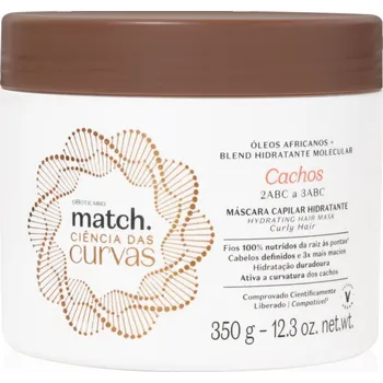 Vlasová regenerace oBoticário Match. Science of Curves hydratační maska pro vlnité a kudrnaté vlasy 350 ml