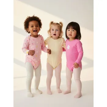 Kojenecký body Sinsay - 3 balení bavlněných body s dlouhým rukávem - růžová - 553GK-35X - 553GK-35X-86