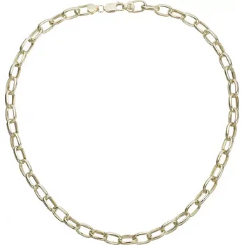 Náhrdelník Pozlacený stříbrný silný náhrdelník z oválných oček 72085