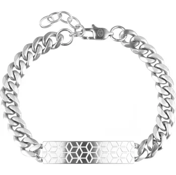 Oblečení a móda Náramek pánský z oceli s ozdobnou destičkou 43051.1