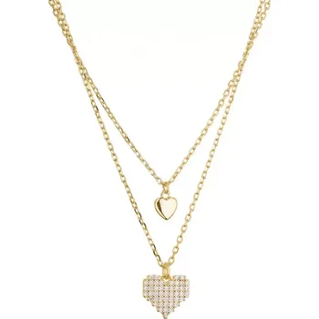 Náhrdelník Pozlacený dvouřadý náhrdelník srdíčka 12153.1
