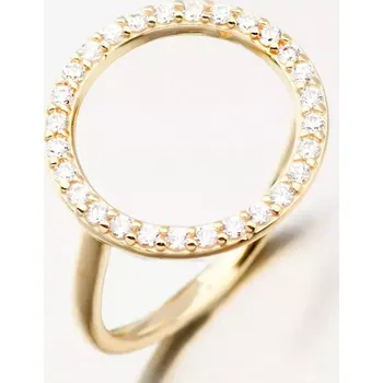 Prsten Dámský prsten žluté zlato 585 zirkon DZF3781-ZL-ZIR velikost 58