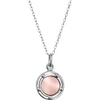 Náhrdelník Stříbrný náhrdelník s růžovou perletí 12159.3