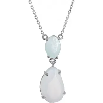 Oblečení a móda Stříbrný náhrdelník s akvamarínem a chalcedonem 12161.3