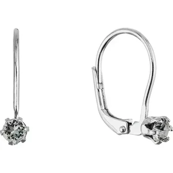 Oblečení a móda Stříbrné visací náušnice s Preciosa krystalem 31322.3 black diamond