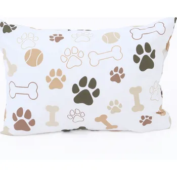 Povlak na dekorativní polštářek Bavlněný povlak na polštář Renforcé 40 x 60 cm – Psí tlapky bílé