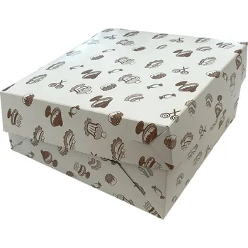 Krabice na pečivo Hit Office Dortová krabice 22 x 22 x 9 cm 50 ks bílá/dortíky