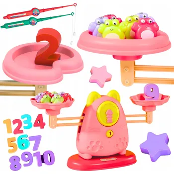 ostatní stavebnice Rovnoramenná Váha Kočka Rybaření na Magnet Stavebnice Matematika v angličtině 3v1