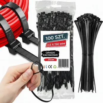 Stahovací páska STAHovací PÁSKY 2,5x150mm 100 KS ČERNÉ STAHOVACÍ PÁSKY, PEVNÉ STAHOVACÍ PÁSKY