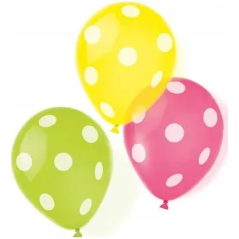 Balónek Latexové balónky s barevnými puntíky, 6 ks