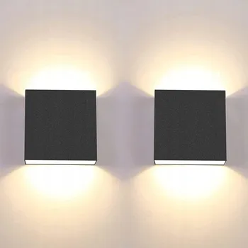 Nástěnné svítidlo 2x Bílá teplá nástěnná lampa Obývací pokoj Chodba LED Nástěnné svítidlo NAHORU A DOLŮ, černá 6W