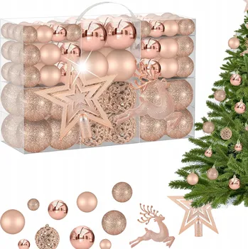 Vánoční ozdoba SADA VÁNOČNÍCH OZDOB 102 KS NEROZBITNÉ BAŇKY NA STROMEK VELKÁ SMĚS