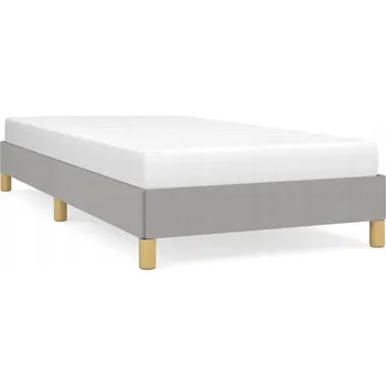 Postel Rám Postele z sametu a překližky, světle šedá, 203x93x25 cm