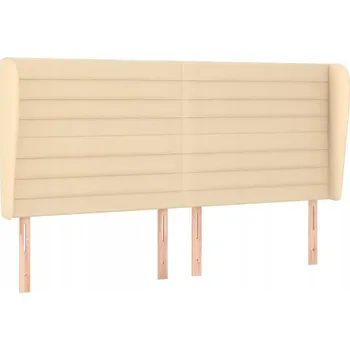 Čelo postele s uši kremové, 163 x 23 x 118/128 cm