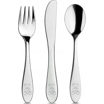 Příbor Příbory PRO DĚTI dětské ocelové vidlička nůž lžíce sada příborů MEDVÍDEK