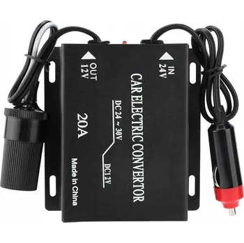 Měnič napětí REDUKTOR NAPĚTÍ MĚNIČ NAPÁJENÍ 24V NA 12V TYPU STEP-DOWN ZAPALOVAČ