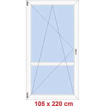 Okno Soft Balkonové dveře s příčkou 105x220 cm, otevíravé a sklopné