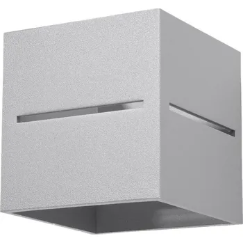 Nástěnné svítidlo Moderní nástěnné svítidlo Lobo šedé hliníkové do obýváku a ložnice Sollux Lighting