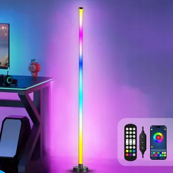 Stojací lampa ROHOVÁ STOJACÍ LED LAMPA RGB 3D + DÁLKOVÝ OVLADAČ + APLIKACE 120 CM