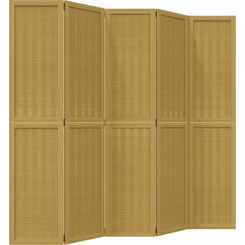 Paraván Paraván z bambusu a dřeva paulovnie, hnědý, 175-180 x 180 cm