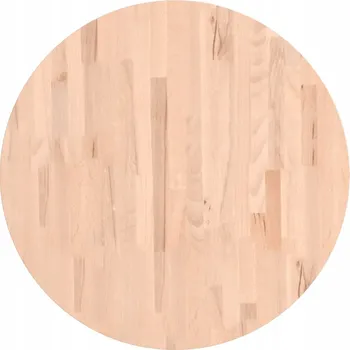 Jídelní stůl Kulatý stolová deska z masivního bukového dřeva 70 x 4 cm, neošetřená