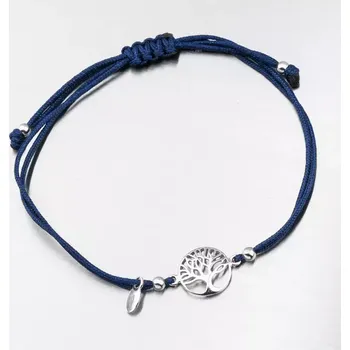 Náramek Náramek stříbro 925 provázkový strom života BST-14374-Blue délka 20 cm