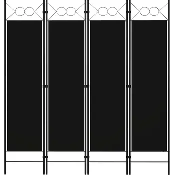 Paraván Paraván 4-dílný černý 160x180 cm, elegantní doplněk, soukromí v ložnici