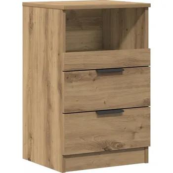 Noční stolek Noční stolek dub artisan 40 x 36 x 65 cm se 2 zásuvkami a přihrádkou