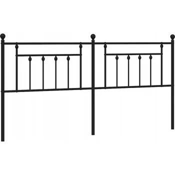 Černé čelo postele z kulatých trubek, 206 x 3 x 97 cm