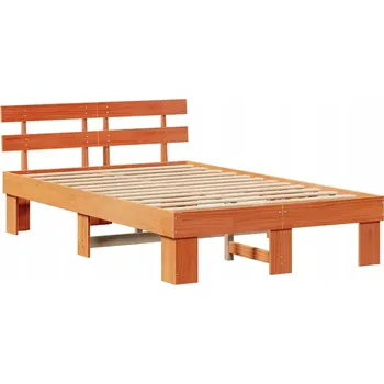 Postel Rám postele borovicový s čelem 120 x 200 cm, hnědý