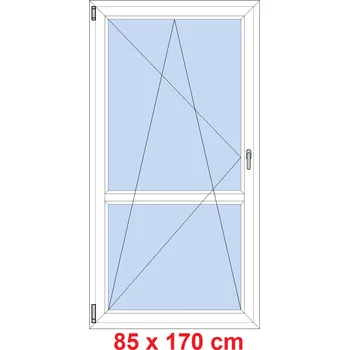 Okno Soft Balkonové dveře s příčkou 85x170 cm, otevíravé a sklopné