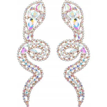 Náušnice Náušnice bílé Hadi se zirkony Had dárek