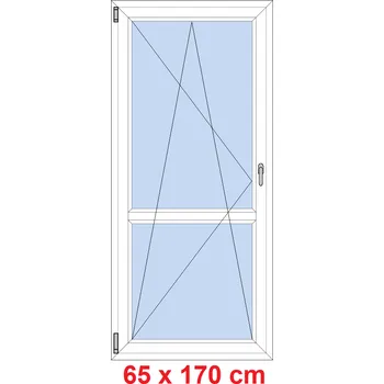 Okno Soft Balkonové dveře s příčkou 65x170 cm, otevíravé a sklopné