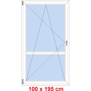 Okno Soft Balkonové dveře s příčkou 100x195 cm, otevíravé a sklopné