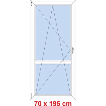 Okno Soft Balkonové dveře s příčkou 70x195 cm, otevíravé a sklopné
