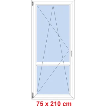 Okno Soft Balkonové dveře s příčkou 75x210 cm, otevíravé a sklopné