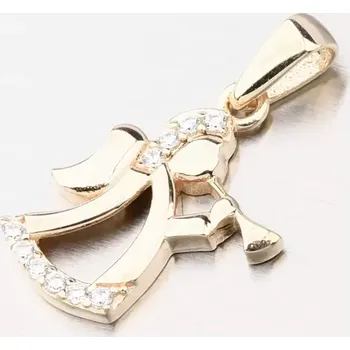 Přívěsek Dámský přívěsek žluté zlato 585 zirkon anděl 43-21981