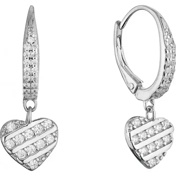 Náušnice Stříbrné náušnice se zavěšeným srdíčkem 11720.1