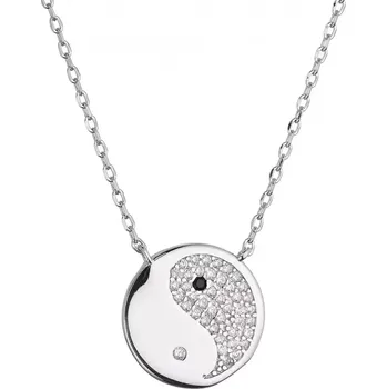 Náhrdelník Stříbrný náhrdelník Jin a Jang 12151.1 crystal