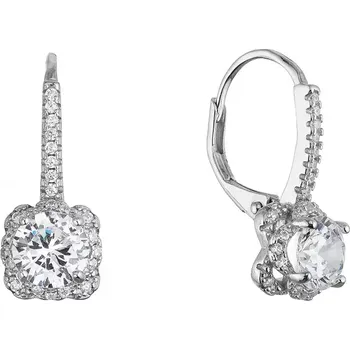 Oblečení a móda Stříbrné náušnice kytičky se zirkony 11635.1